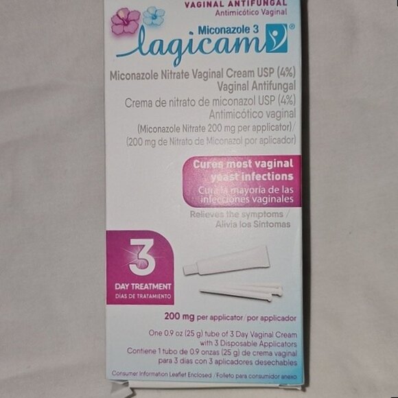 Lagicam 3-Day Vaginal Antifungal Miconazole, Quick Yeast Infection Relief - Picture 5 of 8